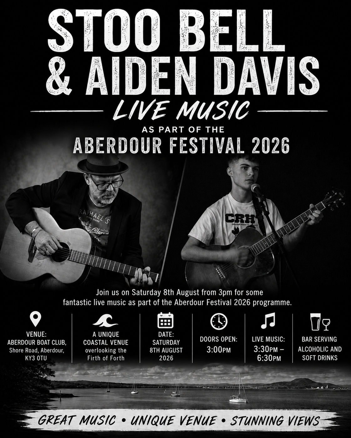 Aberdour Live - Stoo Bell & Aiden Davis - Saturday 8th August